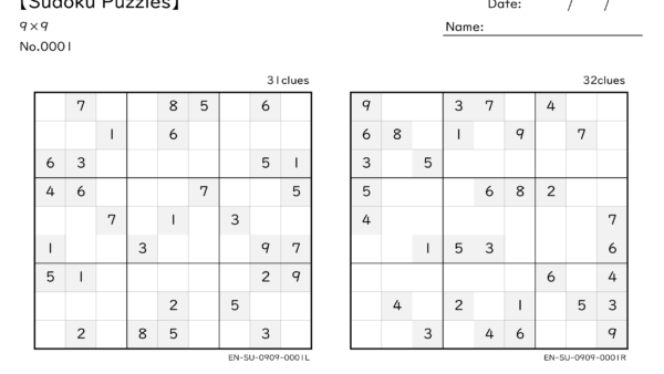 Sudoku Puzzles 9x9